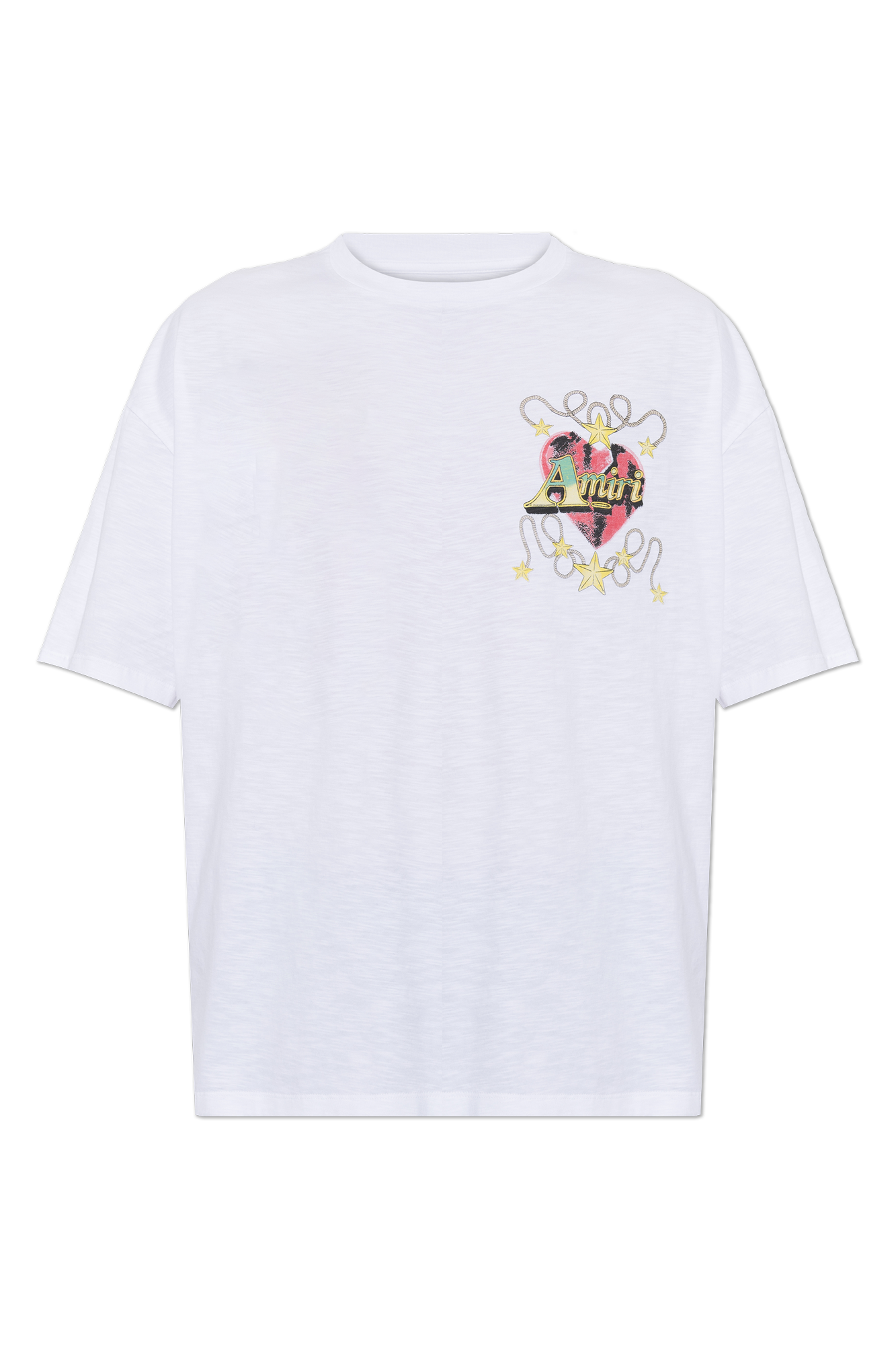 Amiri White Crew Neck T-shirt with Colorful Print by Amiri | Men's